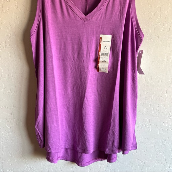 Time and Tru Women's Hi-Low Relaxed Fit Sleeveless Tank Top Purple Size M (8-10) - Picture 6 of 13